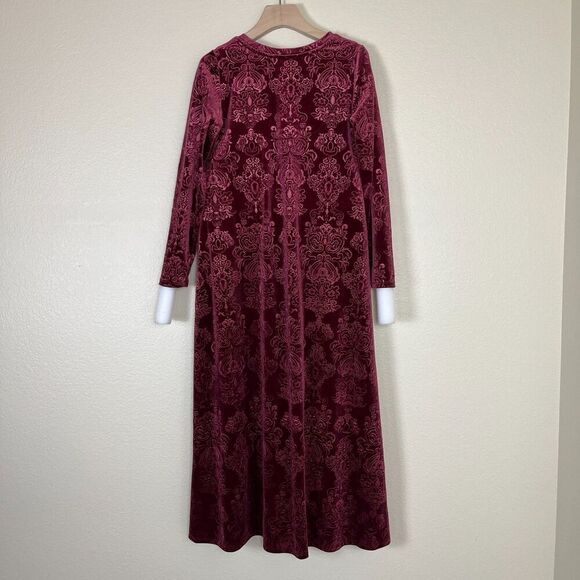 Soft Surroundings Womens Size XS Petite Santiago Embossed Velvet Maxi Dress Boho - Picture 17 of 17